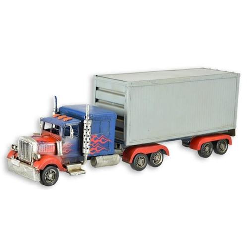Vrachtwagen truck met container miniatuur model van metaal, Verzamelen, Beelden en Beeldjes, Nieuw, Overige typen, Ophalen of Verzenden