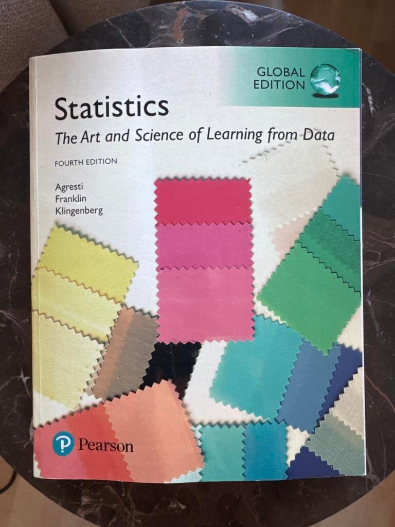 Statistiek Studieboek Agresti, Franklin, Klingenberg, Ophalen of Verzenden, Beta, Zo goed als nieuw, HBO