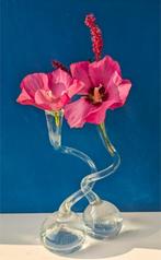 Glazen kronkelvaasjes, Huis en Inrichting, Gebruikt, Overige kleuren, Ophalen of Verzenden, Glas