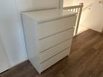 Witte Malm ladekast met 4 lades, Ophalen, Overige materialen, Gebruikt, 100 tot 150 cm