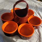 Vintage Emsa hapjesschaal of snackset 1970s, Huis en Inrichting, Keuken | Tupperware, Ophalen of Verzenden, Gebruikt, Oranje, Schaal