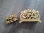 Art Nouveau Messing Brievenhouder en Postzegelhouder, Ophalen of Verzenden