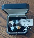 Fraaie antieke Schotse clanbroche in zilver en (mos)agaat, Sieraden, Tassen en Uiterlijk, Antieke sieraden, Ophalen of Verzenden