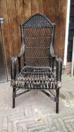 Zwarte rieten stoel, Huis en Inrichting, Stoelen, Ophalen, Gebruikt, Zwart, Riet of Rotan