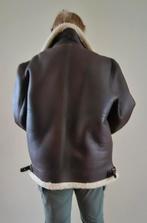 "Pilotjack", XL, een keer gedragen. Man of vrouw geschikt, Kleding | Dames, Jassen | Winter, Real Sheepskin, Bruin, Verzenden