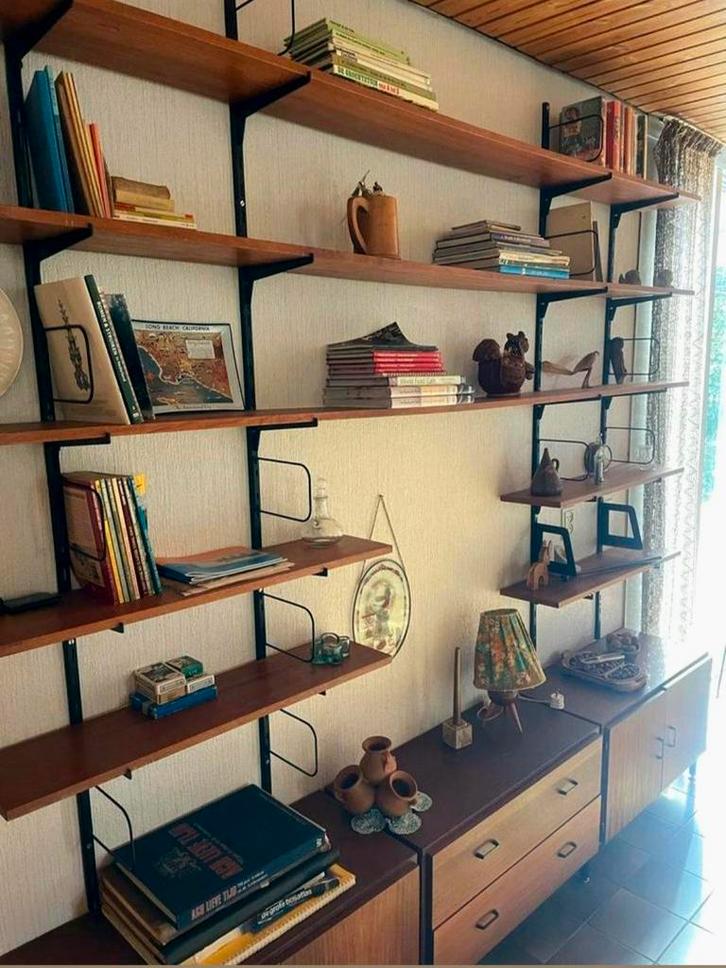Vintage Wandmeubel Jaren 60/70 wand systeem Scandinavisch, Huis en Inrichting, Kasten | Wandmeubels, Gebruikt, Minder dan 150 cm
