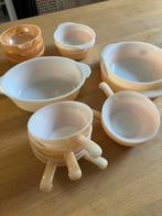 Fireking Anchor Hocking lusterware oranje set div schalen, Huis en Inrichting, Ophalen of Verzenden, Zo goed als nieuw, Overige stijlen