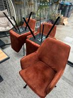 6 roest kleurige eetkamer fauteuils, Huis en Inrichting, Fauteuils, Ophalen, Overige materialen, 75 tot 100 cm, Zo goed als nieuw