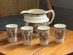 Melkkan met 4 bekers bruin, Antiek en Kunst, Curiosa en Brocante, Ophalen