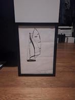 Oost Indische inkt tekening zeilboot, Antiek en Kunst, Kunst | Tekeningen en Foto's, Verzenden