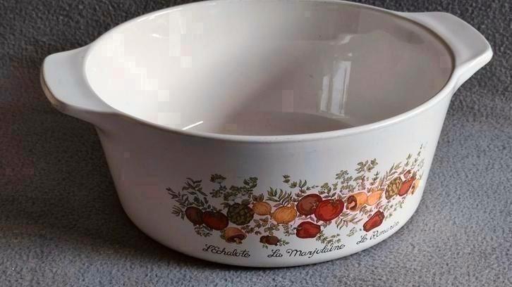 Pyroflam Corning PV5 4 L vuurvaste keramische pan /schaal, Huis en Inrichting, Keuken | Potten en Pannen, Gebruikt, Kookpan of Snelkookpan