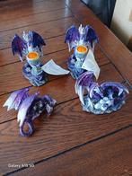 Setje draken & draken kandelaars, Verzamelen, Beelden en Beeldjes, Verzenden, Zo goed als nieuw, Dier
