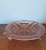 Grote art deco stijl roze, rosé glas schaal, Schaal, Rond, Ophalen of Verzenden, Glas