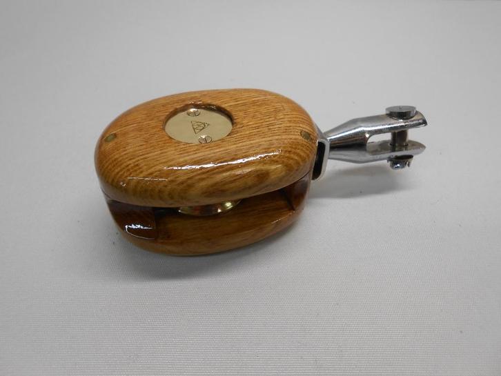 Houten Blok Katrol, enkelschijfs, draaiwartel, gaffel,10 mm, Watersport en Boten, Accessoires en Onderhoud, Nieuw, Lijn of Blok