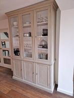 Vitrinekast of buffetkast 243x160cm taupe oud grijs, Huis en Inrichting, Kasten | Vitrinekasten, Ophalen, Met deur(en), Eikenhout