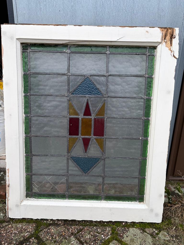 Diverse ramen glas in lood te koop, Ophalen, Gevelraam of Ruit, Gebruikt, Minder dan 80 cm