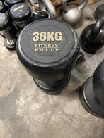 1 x 36 kg rubberen dumbell gewicht, Sport en Fitness, Fitnessmaterialen, Ophalen, Gebruikt, 1 x 36 kg, Fitness world