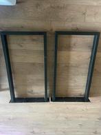 Zwarte RVS tafelpoten hoog, Ophalen, Tafelpoot, 100 tot 150 cm, Vierkant