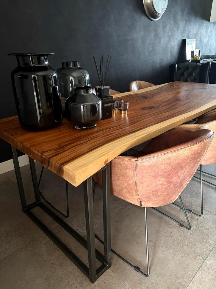 Suarhout Boomstamtafel Op Maat, Huis en Inrichting, Tafels | Eettafels, Zo goed als nieuw, 50 tot 100 cm, 200 cm of meer, Vijf personen of meer