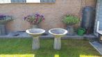2 x Plantenschaal op voet, Ophalen, Steen, Gebruikt, 40 cm of meer