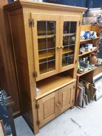 Houten Buffetkast met Glazen Deuren, Ophalen, Glas, 50 tot 100 cm, 150 tot 200 cm