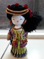 Vintage poppetje japans chinees hout moeder met kind, Ophalen of Verzenden, Zo goed als nieuw, Pop