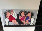 Schilderij Dikke Dames op Bank - Modern Kunstwerk, Antiek en Kunst, Kunst | Schilderijen | Modern, Ophalen