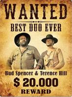 Wanted  Bud Spencer & Terence Hill. Metalen wandbord in reli, Ophalen of Verzenden, Nieuw, Foto of Kaart
