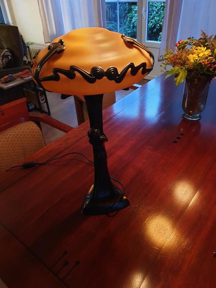 Jugendstil Bronzen Tafellamp, Antiek en Kunst, Antiek | Koper en Brons, Ophalen