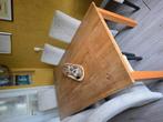 Eettafel, 6 eetkamerstoelen en een relax fauteuil, Ophalen, Eikenhout, 50 tot 100 cm, Zo goed als nieuw