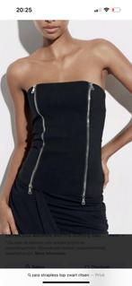 Zara strapless tops topje top S ritsen nieuw kwalitatief, Nieuw, Ophalen of Verzenden, Zara, Zwart