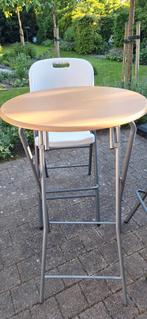 Partytafel met tafelkleed en 4 opklapbare barkrukken, Ophalen, Zo goed als nieuw, Overige typen, Overige