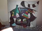 Schilderij  ' kat met kater ', Ophalen