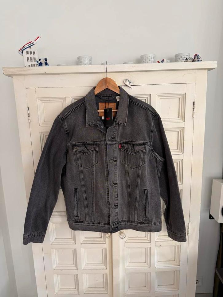 Levi's Premium Trucker Spijkerjas Grijs Maat L, Kleding | Heren, Jassen | Zomer, Nieuw, Maat 52/54 (L), Grijs, Ophalen of Verzenden