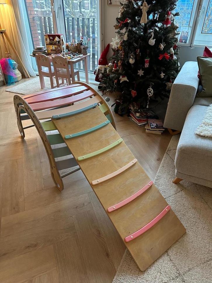 Montessori klimboog met glijbaan, Kinderen en Baby's, Speelgoed | Overig, Gebruikt, Jongen of Meisje, Ophalen of Verzenden