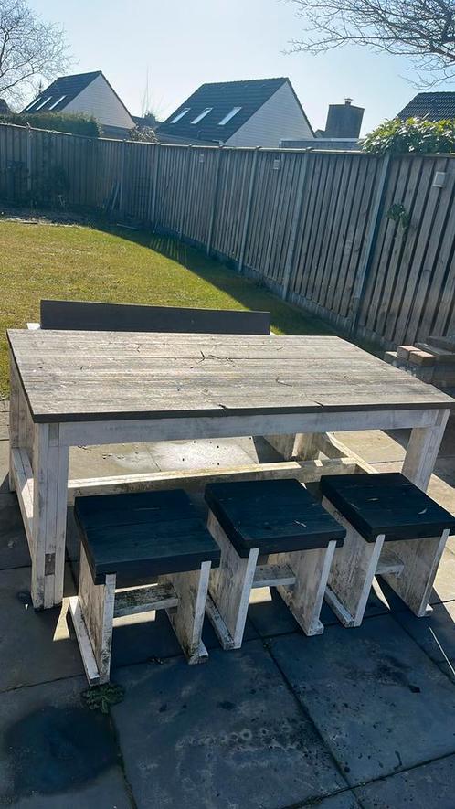 Steigerhout tuinset., Tuin en Terras, Schuttingen, Gebruikt, Hout, 1 tot 2 meter, Ophalen