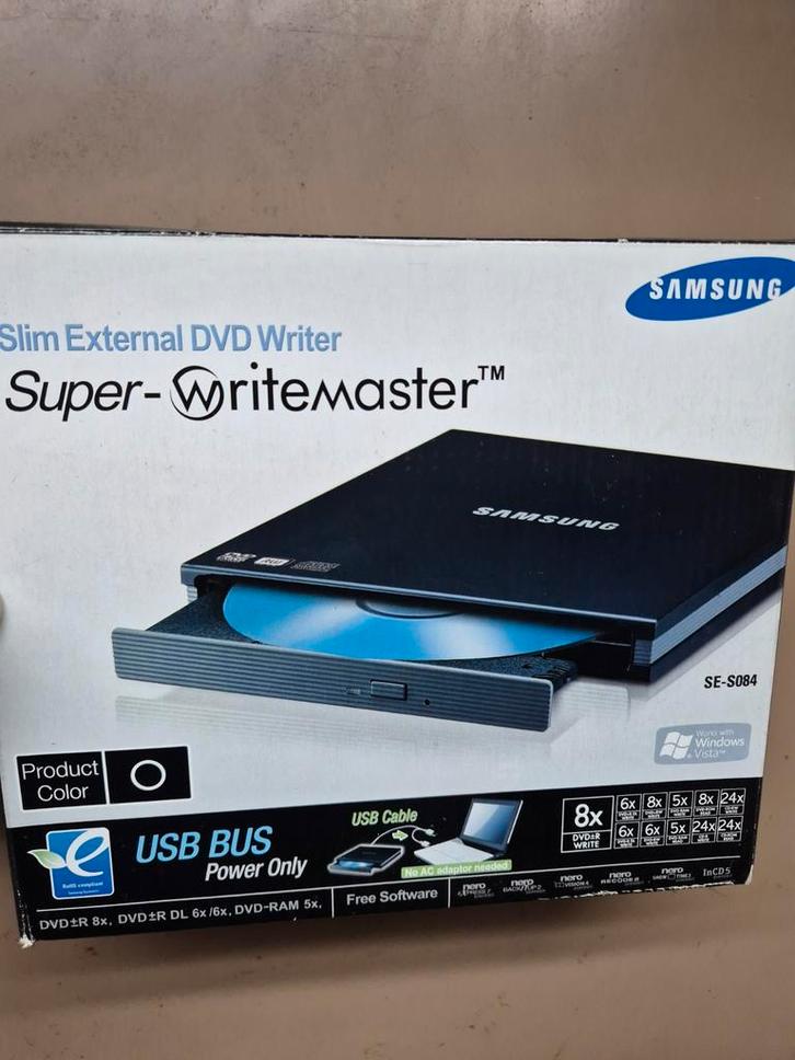 Samsung SE-S084B/RSBN DVD Brander, Computers en Software, Optische drives, Gebruikt, Extern, MacOS, Windows, Cd, Dvd, Ophalen of Verzenden