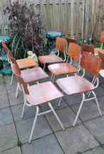 Set zeldzame uitvoering Marko Kwartet stapelstoelen, Huis en Inrichting, Stoelen, Ophalen, Gebruikt, Bruin, Vijf, Zes of meer stoelen