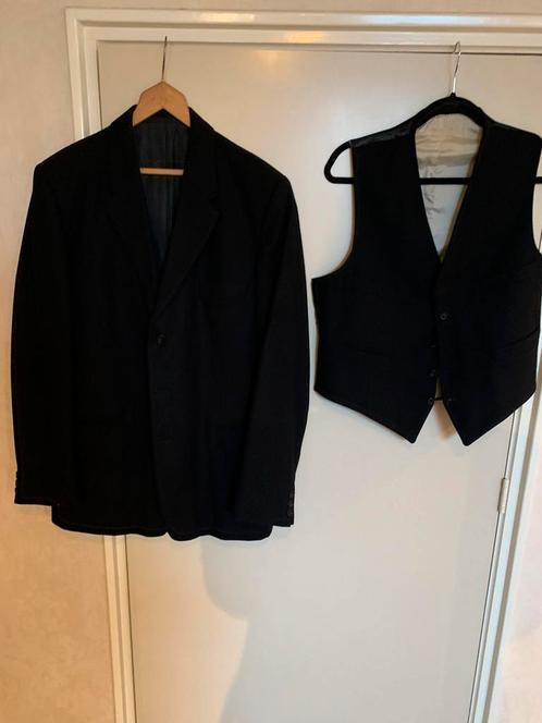 Zwarte wollen colbert met gilet, Kleding | Heren, Kostuums en Colberts, Zo goed als nieuw, Zwart, Ophalen of Verzenden