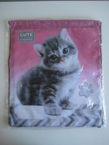 Roze gymtas met schattig poesje erop NIEUW! beschikbaar voor biedingen