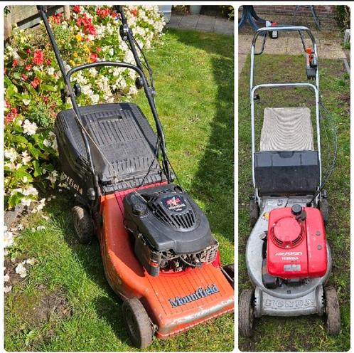 Honda HR1950 / Mountfield Briggs&Stratton benzinemaaiers, Tuin en Terras, Grasmaaiers, Gebruikt, Benzine-grasmaaier, Cirkelmaaier