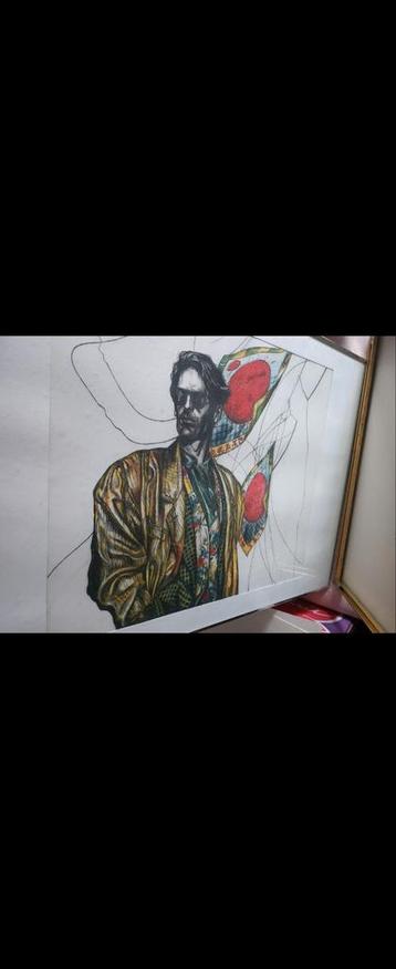 Portret met vlaggen beschikbaar voor biedingen