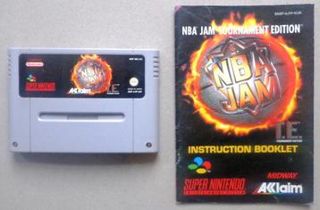 NBA Jam Tournament Edition voor de Super Nintendo + boekje beschikbaar voor biedingen