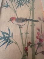 Chinese schilderij met vogel en bamboe, Ophalen of Verzenden