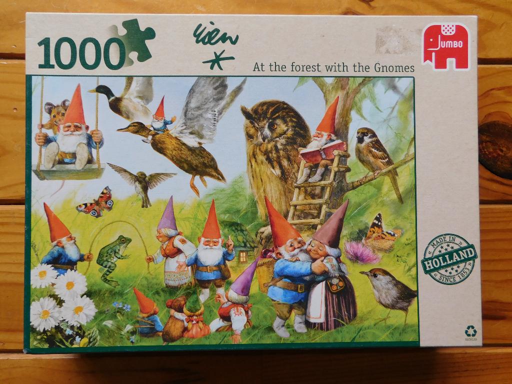 Puzzel 1000 st. Rien Poortvliet Kabouters in het Bos Jumbo, Ophalen of Verzenden, 500 t/m 1500 stukjes, Zo goed als nieuw, Legpuzzel