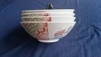 Set van 4 vintage Japanse rijstkommen – handbeschilderd, Antiek en Kunst, Antiek | Porselein, Ophalen of Verzenden