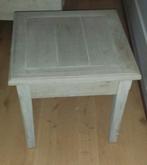 Houten bijzettafel White wash, Huis en Inrichting, Tafels | Bijzettafels, 45 tot 60 cm, Gebruikt, Vierkant, Landelijk