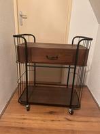 Houten serveerwagen met lade, Minder dan 50 cm, Gebruikt, Ophalen of Verzenden, Minder dan 25 cm