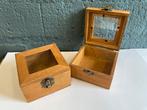 Twee houten opbergkistjes - 10x10 cm, Ophalen of Verzenden, Zo goed als nieuw, 50 tot 100 cm, Minder dan 50 cm
