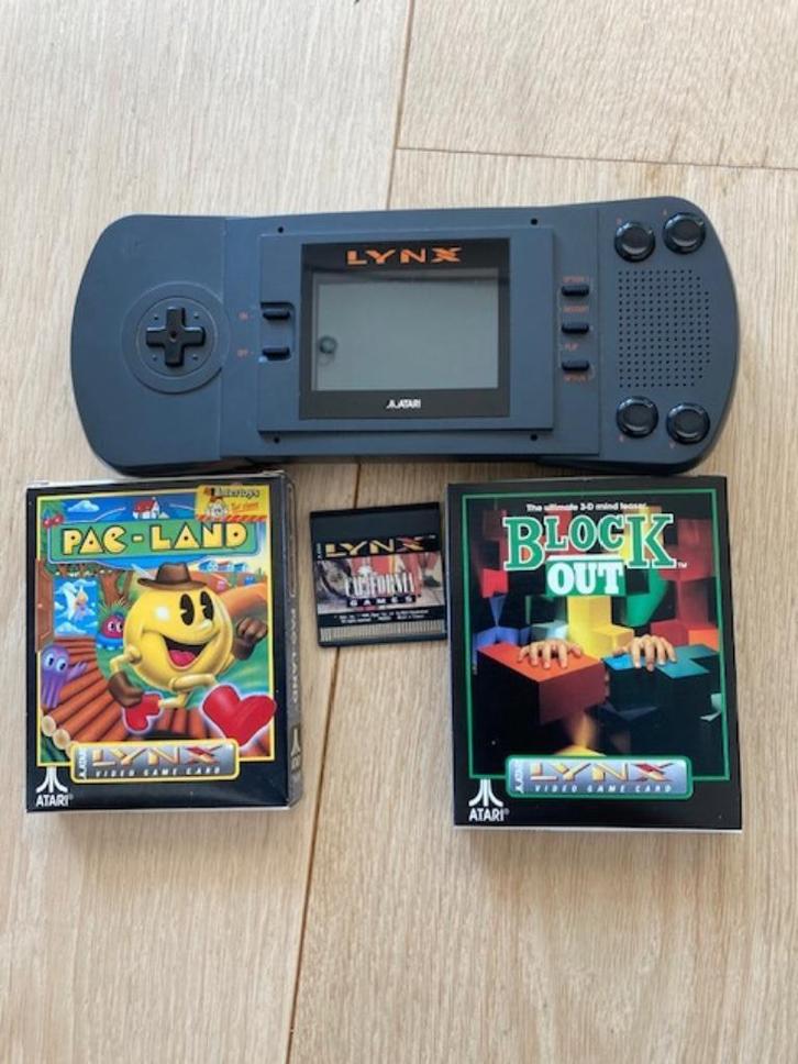 LYNX met Block out, Pac-Land en California games, Spelcomputers en Games, Spelcomputers | Atari, Gebruikt, Atari Lynx, Met 1 controller